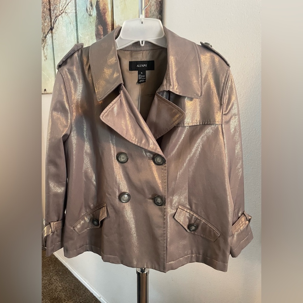 Alfani Women's Sz XL Metallic Tan Jacket